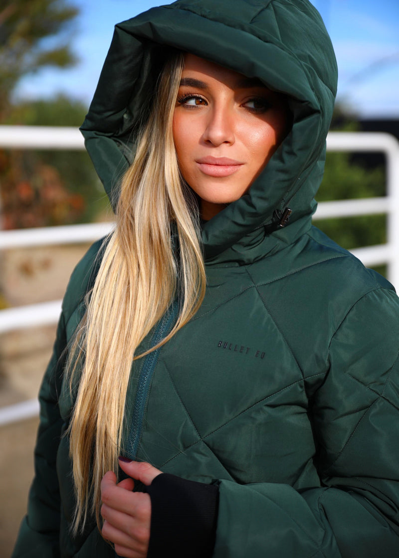 Dark green winter coat on sale